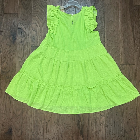 NWT Umgee lime green dress with ruffles size large - Picture 2 of 5